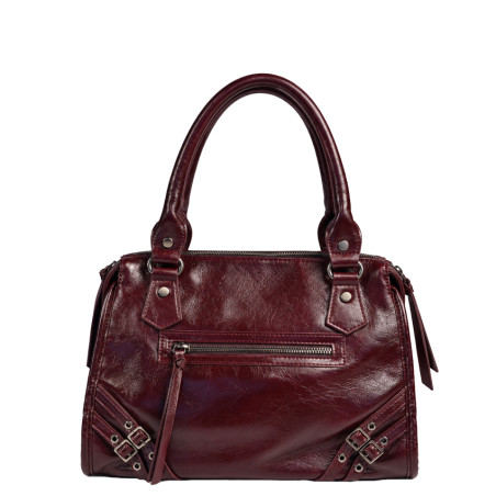Farfouillette Handbag Crinkled & Shiny Effect Plum