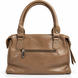 Farfouillette Sac Porté Main Effet froissé & Brillant Taupe dos