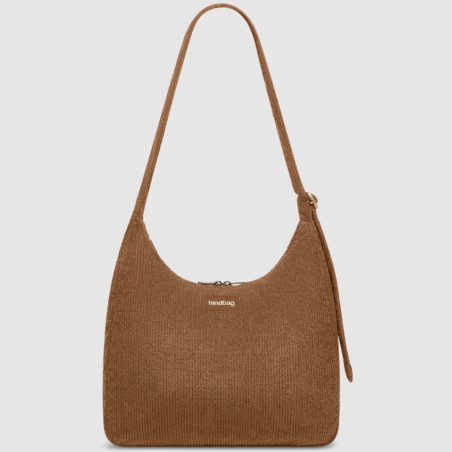 Hindbag Claire Sac Hobo En Velours & Coton Macchiato face