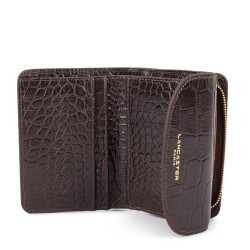 Lancaster Exo Croco Portefeuille 124-11 Marron Foncé