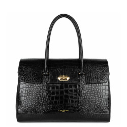 Lancaster Exo Grand Sac Cabas Croco 524-112 Noir