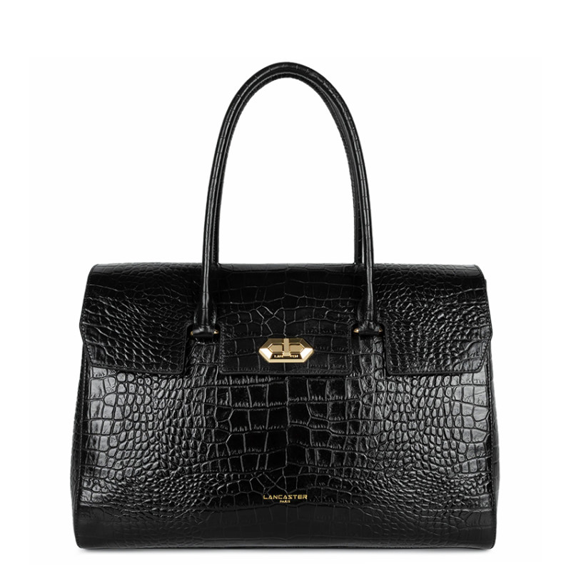 Lancaster Exo Grand Sac Cabas Croco 524-112 Noir