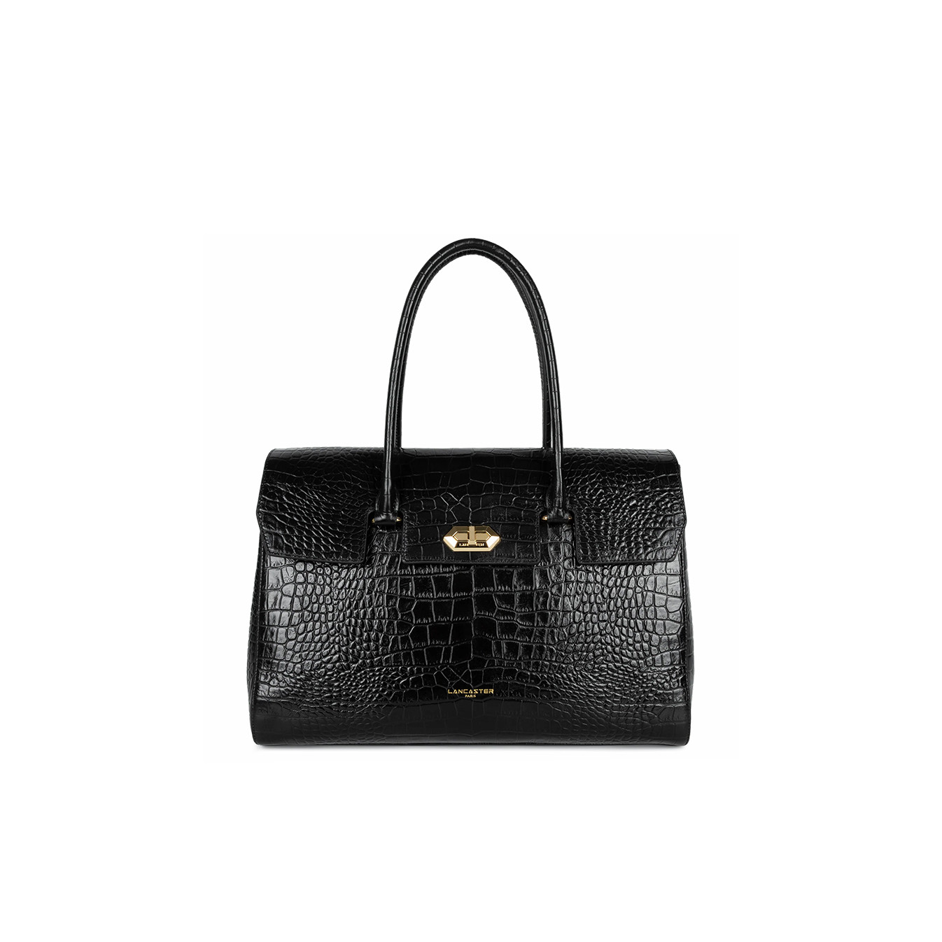 Lancaster Exo Large Croco Tote Bag 524-112 Black