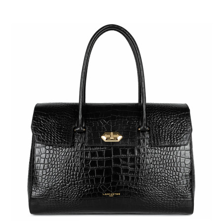 Lancaster Exo Large Croco Tote Bag 524-112 Black