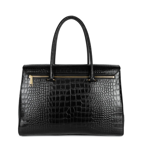 Lancaster Exo Grand Sac Cabas Croco 524-112 Noir