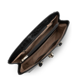 Lancaster Exo Grand Sac Cabas Croco 524-112 Noir