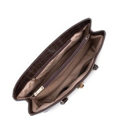 Lancaster Exo Large Tote Bag Croco 524-112 Dark Brown