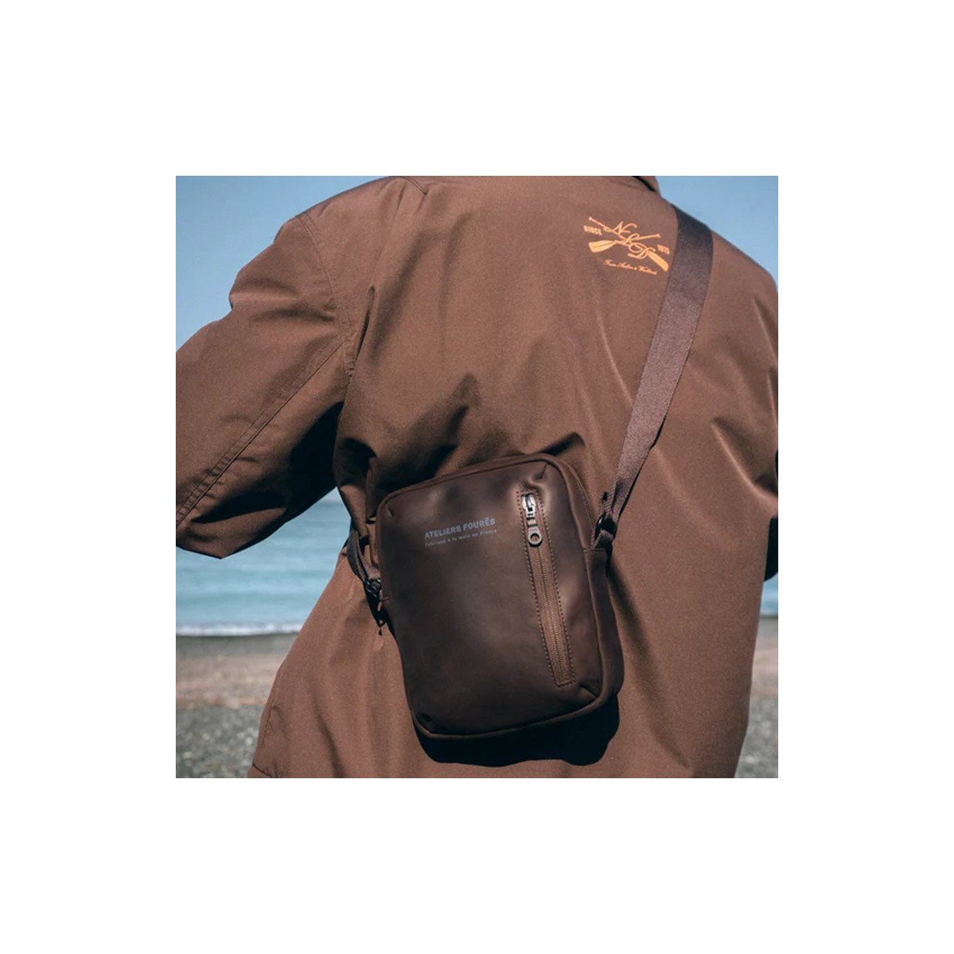 Ateliers Fourès Euclide Men's Leather Pouch E200 Mustang