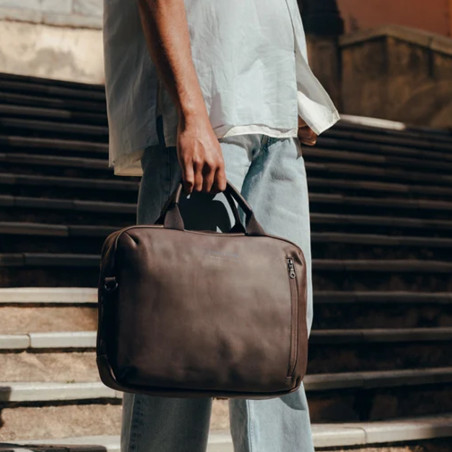 Ateliers Fourès Euclide Leather & Cotton Business Bag E500 Mustang