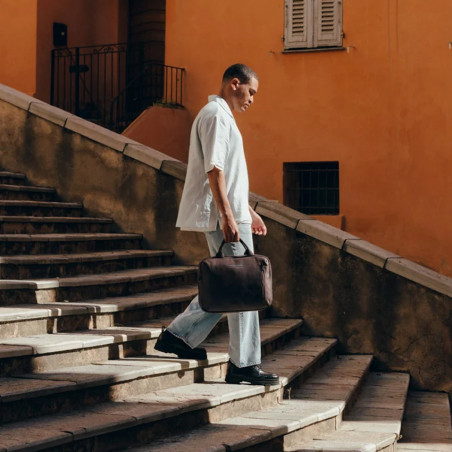 Ateliers Fourès Euclide Leather & Cotton Business Bag E500 Mustang