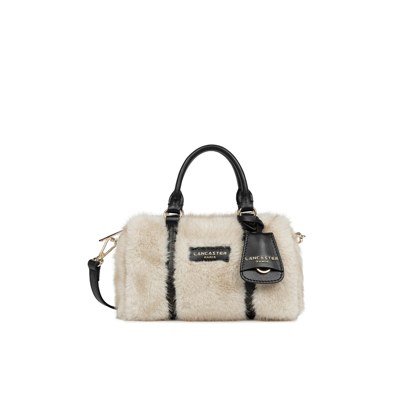 Lancaster Moumoute Mini Sac Polochon 518-053 Ecru Noir