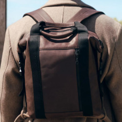 Ateliers Fourès Socrate Compact Leather Backpack O402 Mustang
