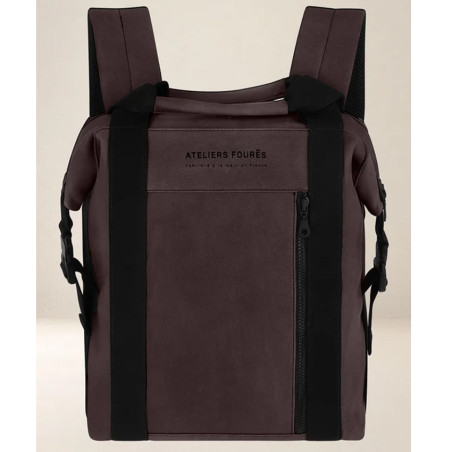 Ateliers Fourès Socrate Compact Leather Backpack O402 Mustang