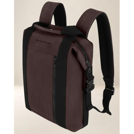 Ateliers Fourès Socrate Compact Leather Backpack O402 Mustang