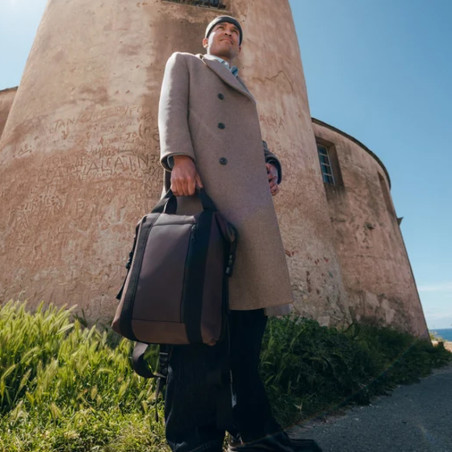 Ateliers Fourès Socrate Compact Leather Backpack O402 Mustang