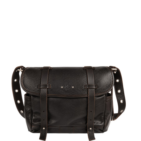 Mila Louise Berny CC Grand Sac Besace En Cuir Brun Dark
