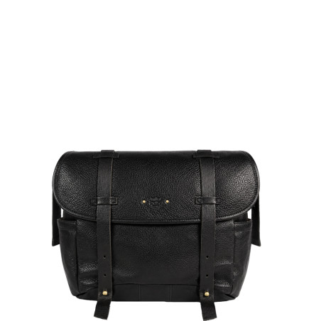 Mila Louise Berny CC Large Black Leather Satchel
