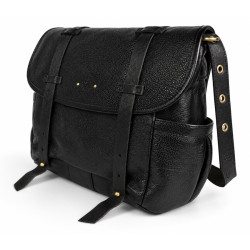Mila Louise Berny CC Large Black Leather Satchel