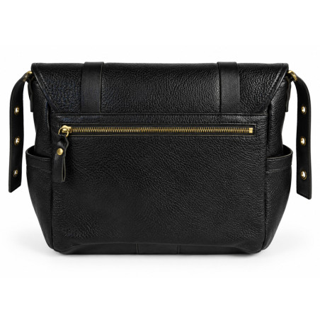 Mila Louise Berny CC Grand Sac Besace En Cuir Noir dos