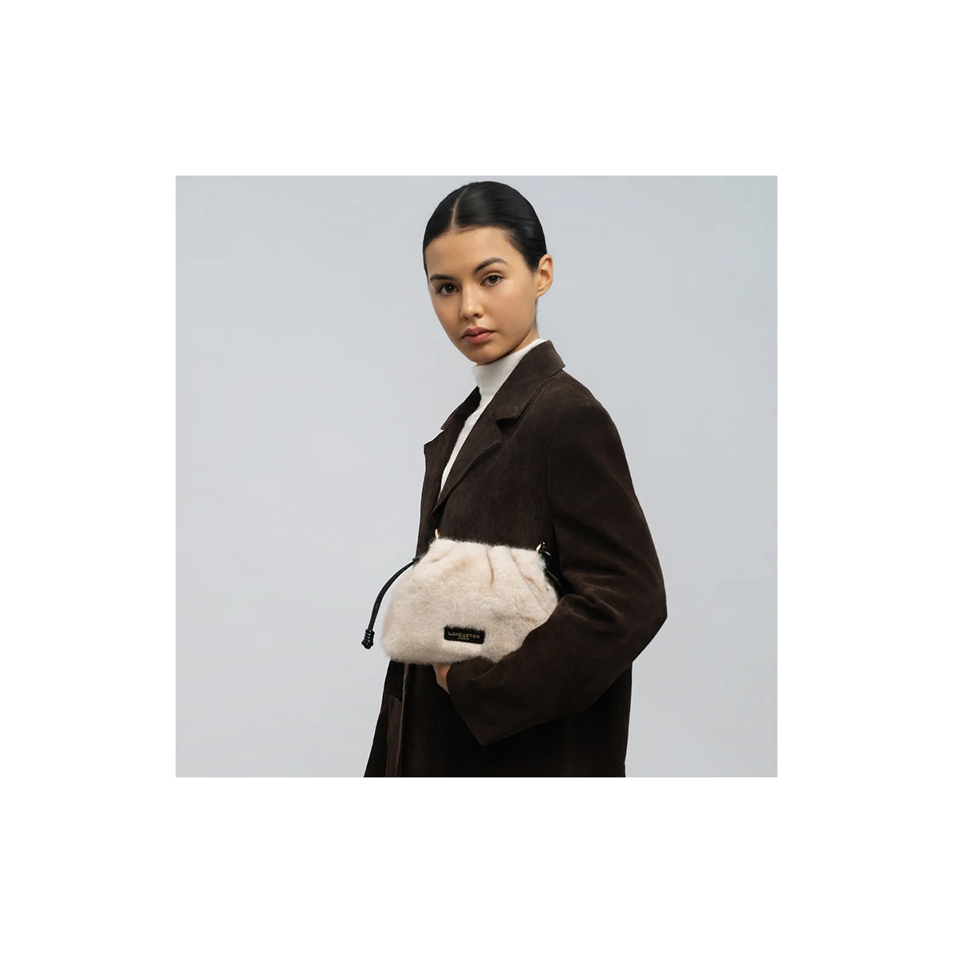 Lancaster Moumoute Pouch Bag 518-087 Ecru Black
