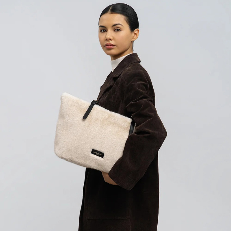 Lancaster Moumoute Tote Bag 518-092 Ecru Black