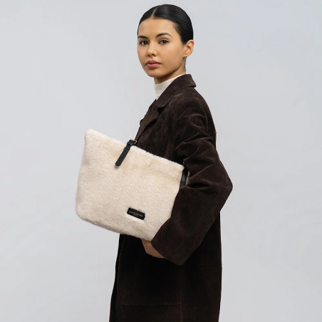 Lancaster Moumoute Tote Bag 518-092 Ecru Black