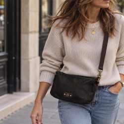 Mila Louise Maey PT4 Sac Porté Travers Brun Dark porté