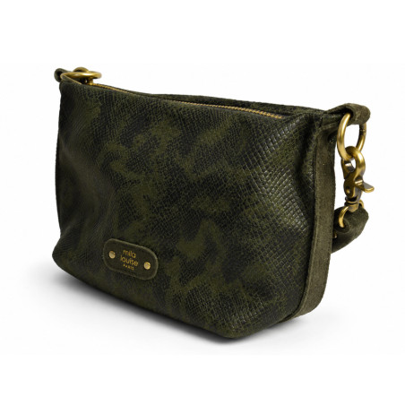 Mila Louise Maey PT4 Sac Porté Travers Kaki Dark côté
