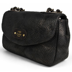 Mila Louise Malorie PT14 Small Python-Patterned Shoulder Bag Brown Dark