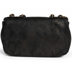 Mila Louise Malorie PT14 Petit Sac Trotteur Motif Python Brun Dark dos