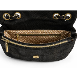 Mila Louise Malorie PT14 Small Python-Patterned Shoulder Bag Brown Dark