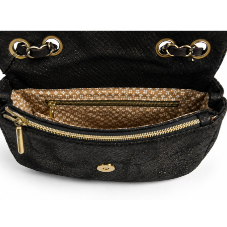 Mila Louise Malorie PT14 Small Python-Patterned Shoulder Bag Brown Dark
