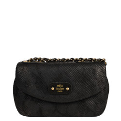 Mila Louise Malorie PT14 Petit Sac Trotteur Motif Python Noir