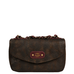 Mila Louise Malorie PT14 Small Trotter Bag Python Print Red Dark