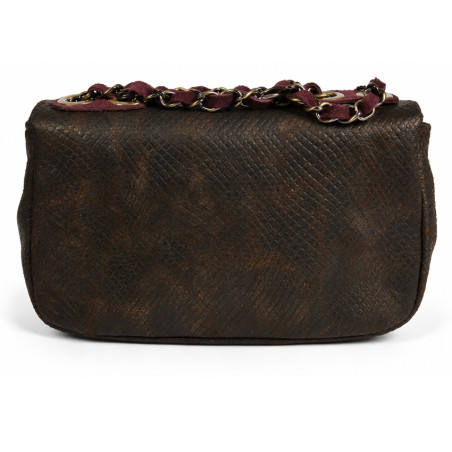 Mila Louise Malorie PT14 Petit Sac Trotteur Motif Python Rouge Dark dos