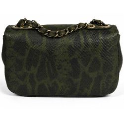 Mila Louise Malorie PT14 Petit Sac Trotteur Motif Python Kaki Dark dos