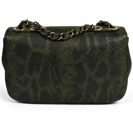 Mila Louise Malorie PT14 Small Trotter Bag Python Print Kaki Dark