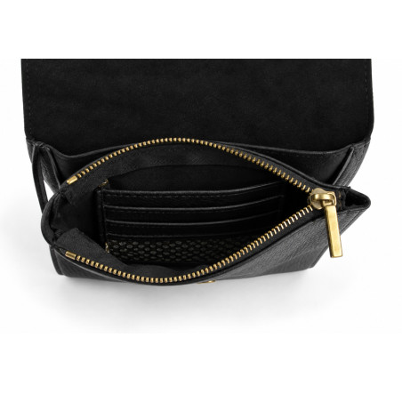 Mila Louise Monylx CC Grainy Calfskin Wallet Black