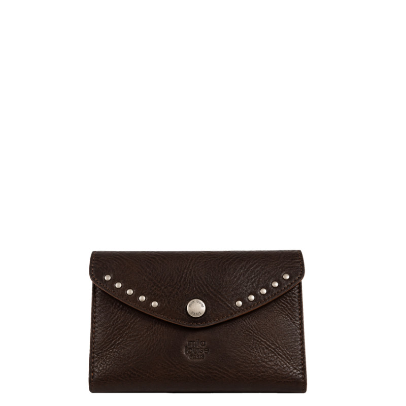 Mila Louise Monylx CC Portefeuille En Cuir de Vache Grainé Brun
