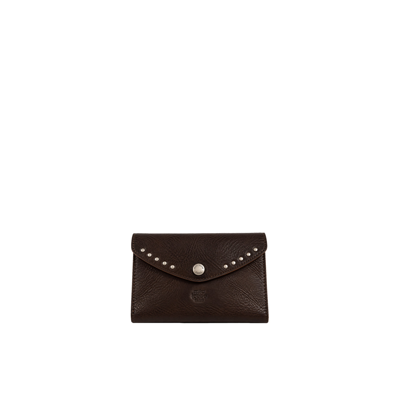 Mila Louise Monylx CC Grainy Calfskin Wallet Brown