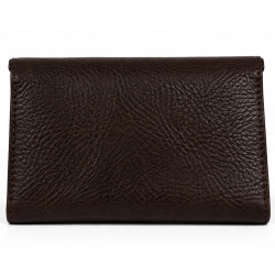 Mila Louise Monylx CC Grainy Calfskin Wallet Brown