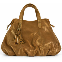 Mila Louise Nicole VX Sac Shopping En Cuir De Vachette Ocre Dark dos brillant