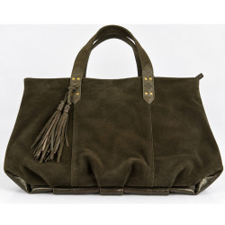 Mila Louise Nicole VX Sac Shopping En Cuir De Vachette Kaki Dark face