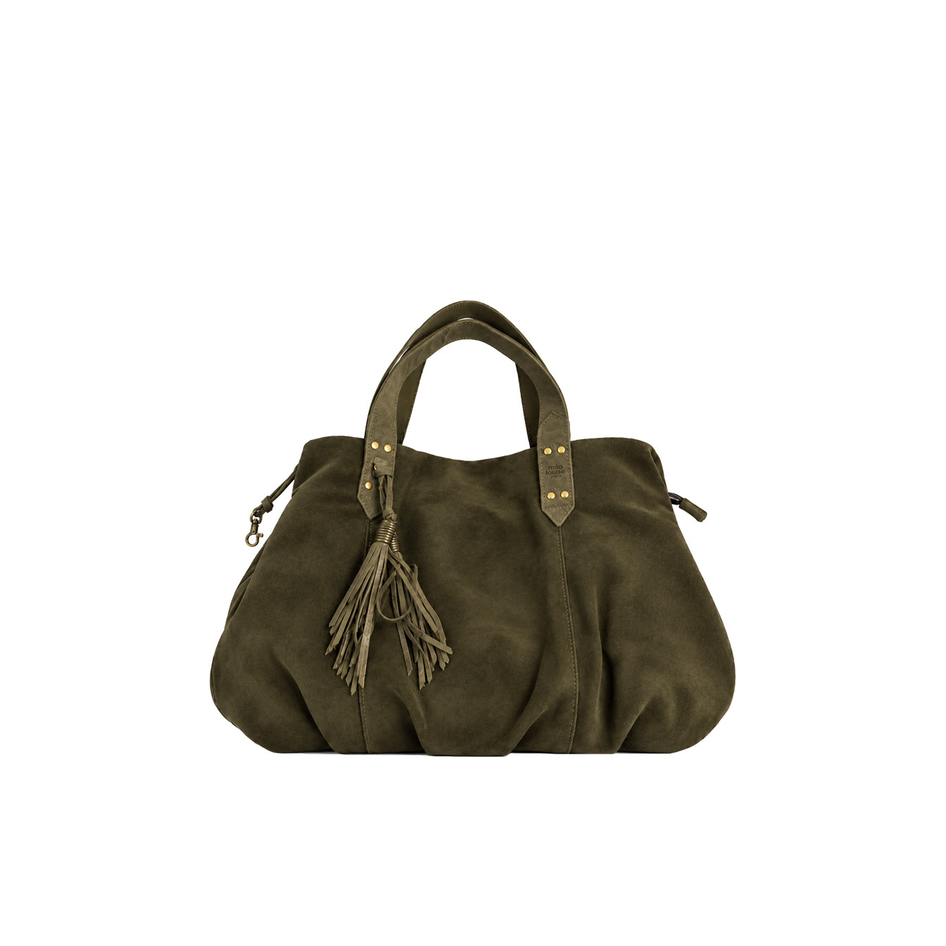 Mila Louise Nicole VX Shopping Bag in Saddle Leather Kaki Dark