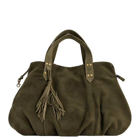 Mila Louise Nicole VX Sac Shopping En Cuir De Vachette Kaki Dark
