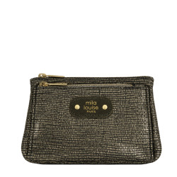 Mila Louise Paloma EP12 Porte-Monnaie Motif Python Kaki Dark