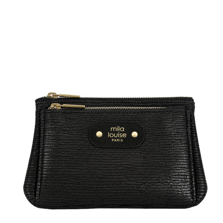 Mila Louise Paloma EP12 Coin Purse Python Pattern Black