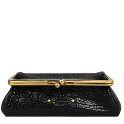 Mila Louise Peace E1 Trousse En Cuir Grainé & Son Miroir Noir