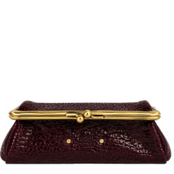 Mila Louise Peace E1 Grainy Leather Cosmetic Case & Mirror Red