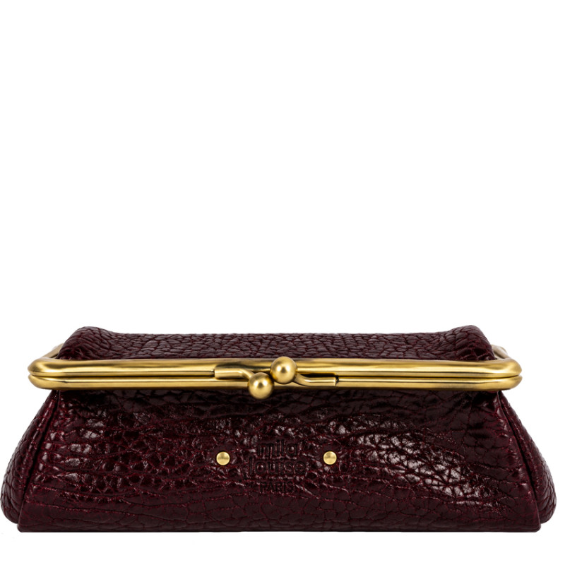 Mila Louise Peace E1 Grainy Leather Cosmetic Case & Mirror Red